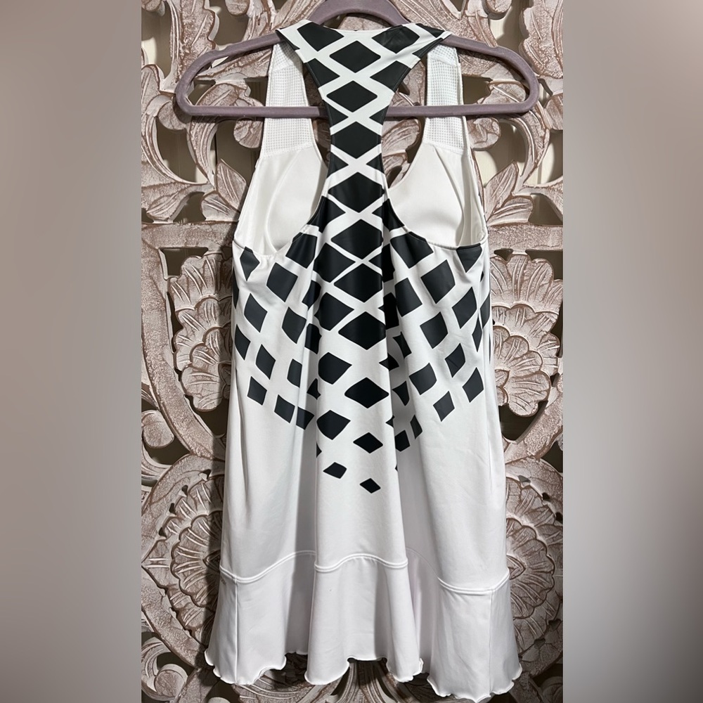 Reebok White Athletic Racerback Dress Built In Bra No Liner Sz M - Picture 3 of 3